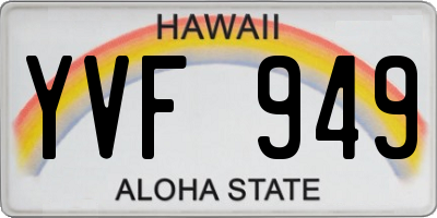 HI license plate YVF949