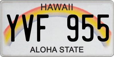HI license plate YVF955