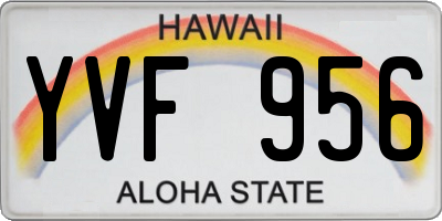 HI license plate YVF956