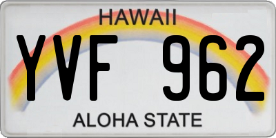 HI license plate YVF962
