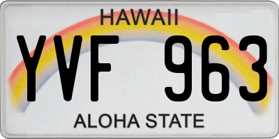 HI license plate YVF963