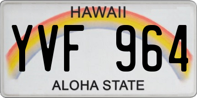 HI license plate YVF964