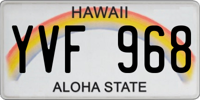 HI license plate YVF968