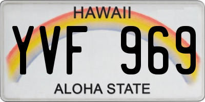 HI license plate YVF969