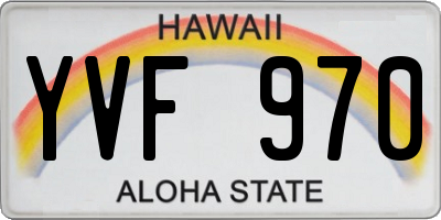 HI license plate YVF970
