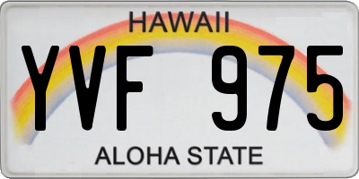 HI license plate YVF975