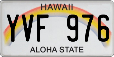 HI license plate YVF976