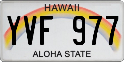 HI license plate YVF977