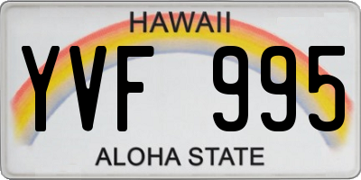 HI license plate YVF995