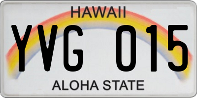 HI license plate YVG015