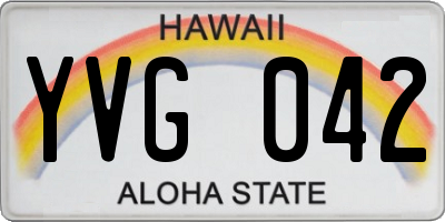 HI license plate YVG042
