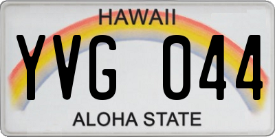 HI license plate YVG044