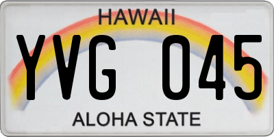 HI license plate YVG045