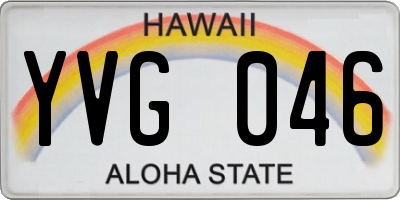 HI license plate YVG046