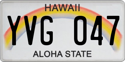 HI license plate YVG047