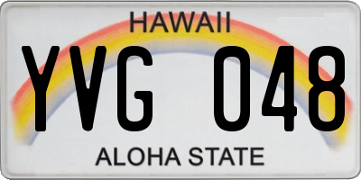 HI license plate YVG048