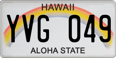 HI license plate YVG049