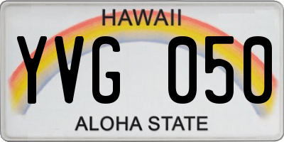 HI license plate YVG050