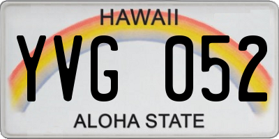 HI license plate YVG052