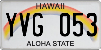 HI license plate YVG053