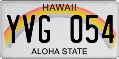 HI license plate YVG054