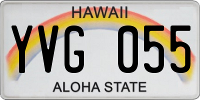 HI license plate YVG055