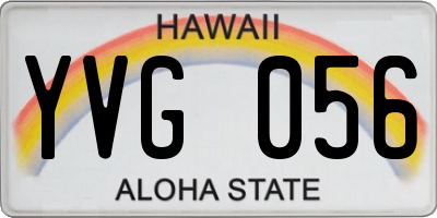 HI license plate YVG056