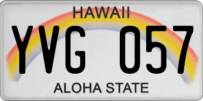 HI license plate YVG057