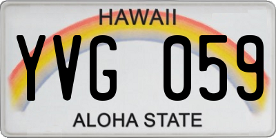 HI license plate YVG059