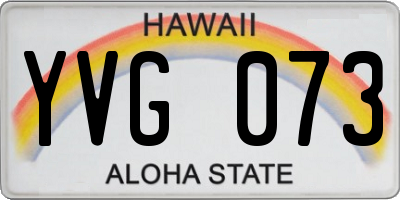 HI license plate YVG073