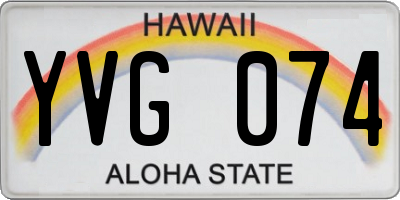 HI license plate YVG074