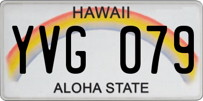 HI license plate YVG079