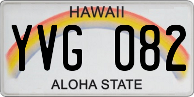 HI license plate YVG082