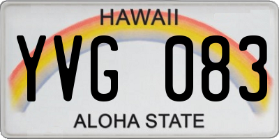 HI license plate YVG083