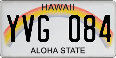 HI license plate YVG084