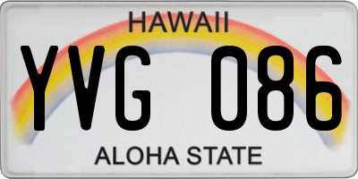 HI license plate YVG086