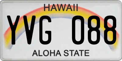 HI license plate YVG088