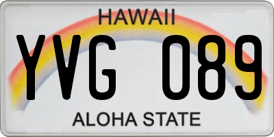 HI license plate YVG089