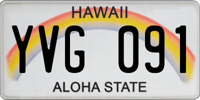 HI license plate YVG091