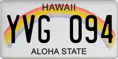 HI license plate YVG094