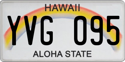 HI license plate YVG095