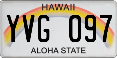 HI license plate YVG097