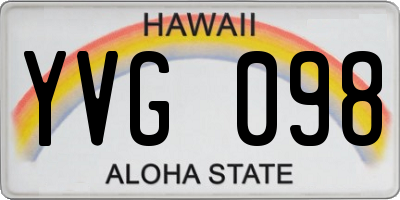 HI license plate YVG098