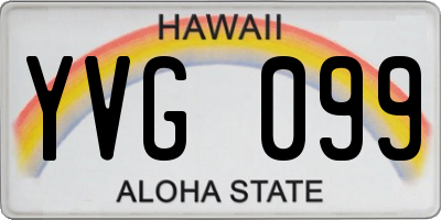 HI license plate YVG099