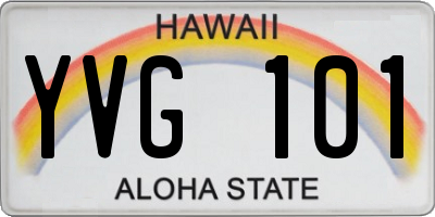 HI license plate YVG101