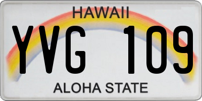 HI license plate YVG109