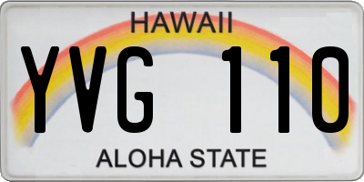HI license plate YVG110