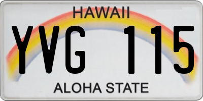 HI license plate YVG115