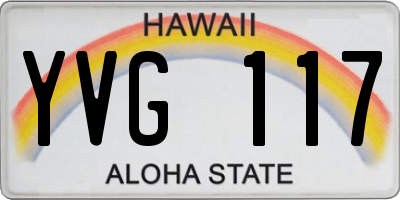 HI license plate YVG117
