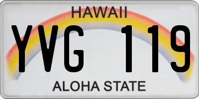 HI license plate YVG119